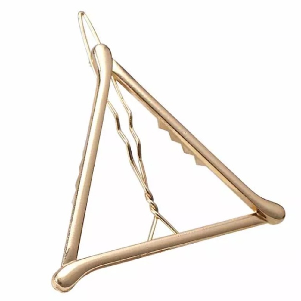 ⚜️[𝟯/$𝟭𝟴]⚜️Gold Triangle Simple Barrette NEW - Picture 5 of 8